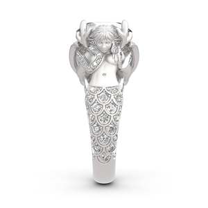 Bague sirène vintage Jeulia en argent sterling avec pierre précieuse en zircon réglable - Product Image 4
