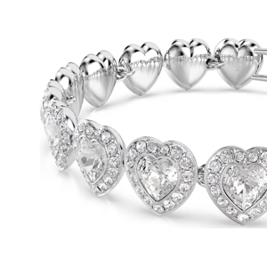 Pulsera de Lujo con Corazones para Mujer, Oro Blanco de 14K, Diamantes y Cristales, Joyería de Boda, Regalo - Product Image 2