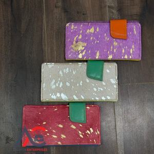 กระเป๋าคลัทช์หนังขนสัตว์เมทัลลิกสำหรับผู้หญิงกระเป๋าคลัทช์แบบสั้นหนังทำมือรีไซเคิลมีสไตล์กระเป๋าสตางค์แบบอเนกประสงค์สีทันสมัยสำหรับผู้หญิงที่ใส่บัตร ATM - Product Image 1