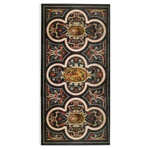 Natural Semi Precious Stone Inlay Design Best Workmanship Dining <b>Table</b> Top Black Stone Inlay <b>Work</b> <b>Table</b> Top - Product Image 1