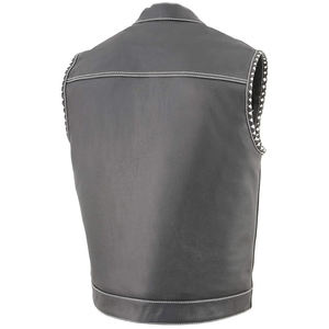 Chaleco de Cuero Vacuno 100% Genuino para Hombre, Estilo Casual, Talla Grande, Transpirable, Personalizable, Servicio OEM, Nueva Llegada - Product Image 3