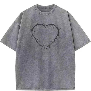 Camiseta de Cuello Redondo con Lavado Ácido, Corte Regular, para Adultos, Venta al Por Mayor, Camisetas Personalizadas de Alta Calidad, 100% Algodón, Formal, Ligera y Transpirable - Product Image 6