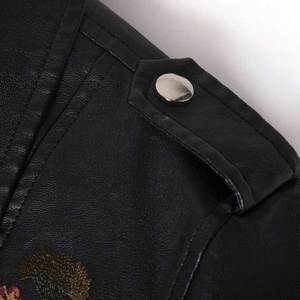 Offre Spéciale dames clouté patchs brodés veste femmes grande taille mode veste en cuir coton remplissage tricoté pour les motards - Product Image 3