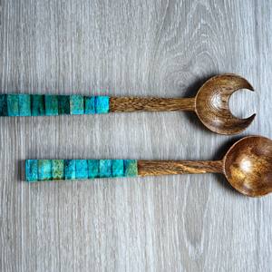 Juego de Ensaladera Mirha International de Madera Natural con 2 Espátulas, Utensilios Hechos a Mano Sostenibles, Tamaño S - Product Image 2