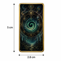 Carte de collection en métal double face, motif Grimoire de Cthulhu et Sigil Occulte, avec cadre doré, Vortex Cosmique, Œil Sacré, Cadeau Eldritch