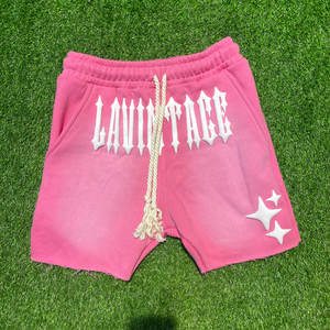 Transferencia de calor Impreso Cordón Sólido Estambre Cintura alta Bolsillos Jogger Jogging Shorts Gym Wear Antiarrugas Hasta la rodilla Hombres - Product Image 2