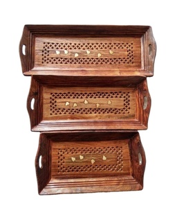 ถาดไม้เสิร์ฟอาหารดีไซน์หรูของผู้ผลิตอินเดีย - Product Image 1