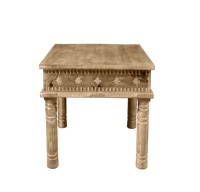 Table basse et table à thé en bois massif sculpté, design vintage, prix de gros