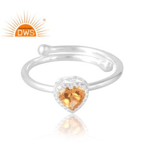 แหวนพลอยซิทรีนธรรมชาติทำจากเงินสเตอร์ลิง925เครื่องประดับออกแบบได้ตามต้องการของขวัญสำหรับผู้หญิงสำหรับผู้หญิง - Product Image 3