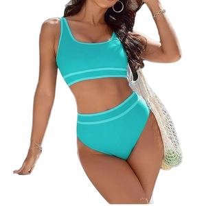 Maillot de bain rose personnalisé taille haute, ensemble bikini, maillot de bain pas cher pour grandes tailles, maillot de bain pour hommes - Product Image 1