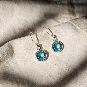<b>Blue</b> <b>Topaz</b> Gemstone <b>Earrings</b> in 925 Sterling Silver Daily Wear Valentine Gift for Women - Product Image 5