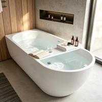 Baignoire autoportante ovale en acrylique pur de haute qualité Raison, moderne, certifiée CUPC CE, pour hôtel, villa, salle de bain