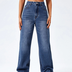 Pantalones vaqueros de cintura alta para mamá, pantalones vaqueros para mujer, pantalones vaqueros informales para mujer, pantalones harén para entrenamiento - Product Image 4