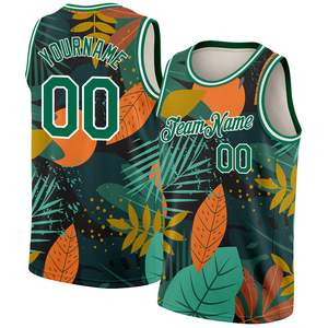 SIBRIN, camisetas de baloncesto bordadas sublimadas con palmeras de alta calidad, jersey de malla de poliéster de punto acanalado con cuello personalizado hecho en fábrica - Product Image 1