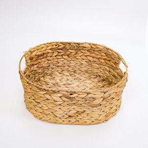 Panier en jacinthe d'eau, conteneur de rangement pour fruits et légumes, paniers naturels tissés à la main - Product Image 2