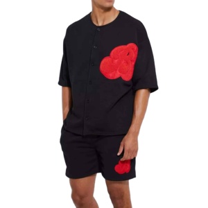 Survêtement deux pièces en coton pour homme, ensemble décontracté, t-shirt et short pour un usage quotidien, vêtements de sport et de fitness - Product Image 5