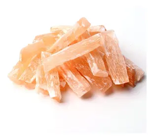 Kualitas Terbaik penjualan terlaris batu permata kasar alami batu penyembuhan kristal oranye gipsum tongkat Selenite hadiah terbaik