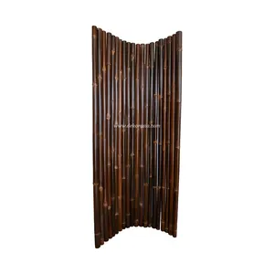 Pagar Bambu Gulungan Bundar Penuh dengan Baja Tahan Karat, Pagar Bambu Alami untuk Dekorasi Rumah