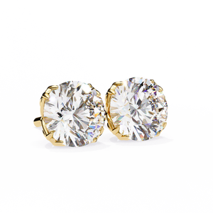 Boucles d'oreilles uniques en or 18 carats avec diamant de laboratoire pour fiançailles - Product Image 2