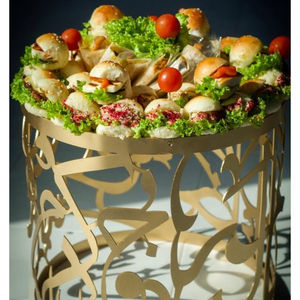 Cuenco redondo de Metal plateado de primera calidad, chocolate ecológico moderno para hoteles, bodas o postres y exhibiciones de dulces en venta - Product Image 5