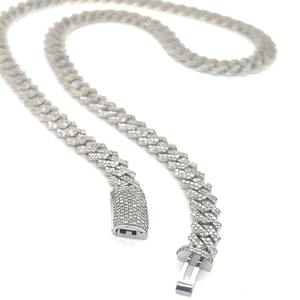 Chic 925 Sterling Silver Moissanite Collier E Couleur Brillant Coupe VVS2 Clarté Moderne Élégant Hip Hop Bijoux - Product Image 3