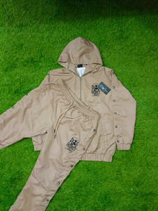 ชุดเสื้อกันลมผ้าไนลอนสำหรับผู้ชายปรับแต่งได้ชุดวอร์มกันลมคอปกตั้งสำหรับใส่เดินชายหาดงานปัก - Product Image 4