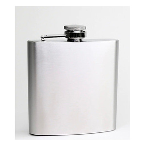 Luxury <b>Brushed</b> Stainless Steel Hip Flask Durable, Leak-Proof Pocket <b>Bottle</b> for Alcohol, Travel & Gifting Wholesale Supplies - Product Image 1