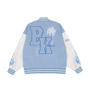 Chaqueta de béisbol de algodón personalizada para hombre, chaqueta blanca con letras, chaqueta hecha a medida para hombre - Product Image 2