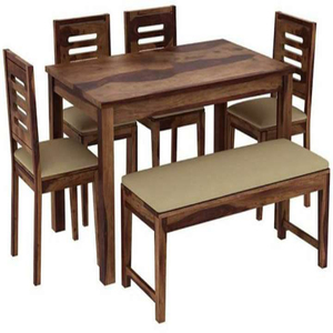 Juego de mesa de comedor de madera maciza de 4 plazas moderno ajustable al por mayor muebles para el hogar para sala de estar Parque hoteles y pasillos - Product Image 1