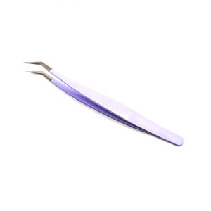 Pinzas de pestañas personalizadas Pinzas de volumen Pinzas de pestañas recubiertas de color púrpura Volumen falso 45 grados - Product Image 1