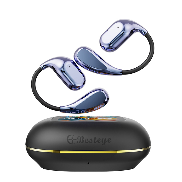 AI HD Open-Ear TWS Pro Earbuds 144 Languages Real-Time Translation Wi-Fi 5G 24/7 Assistance Instantly Color OLED Display Fit
