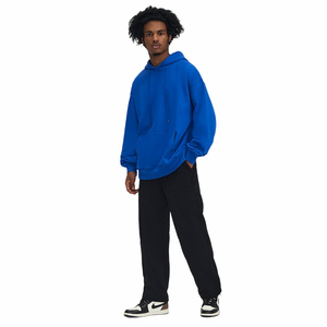 Couleur unie grande taille unisexe à manches longues sweat à capuche polyester hommes sweat à capuche décontracté blanc personnalisé hauts de sport - Product Image 3