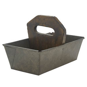 Tool Caddy Durable Silver Coated Metal Forma redonda Soporte de madera Perfecto para el hogar Restaurante Utensilios de cocina Vajilla Estante de almacenamiento - Product Image 6