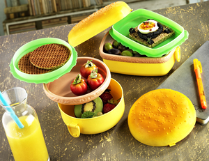 Boîte à lunch rectangulaire en forme de hamburger AFOSSA pour l'école et le pique-nique Récipient de stockage de nourriture sans BPA LIVRAISON RAPIDE DE LA TURQUIE - Product Image 4