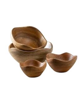 ชุดชามไม้มะม่วงตกแต่ง 4 ใบ ดีไซน์ใหม่ ขายดีที่สุด เหมาะสำหรับใช้ในโรงแรม - Product Image 1
