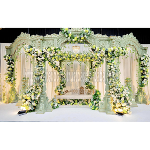 ชุดตกแต่งนายกเทศมนตรี Mandap สำหรับงานแต่งงาน2025งานออกแบบด้วยมือแกะสลักด้วยมืองานแต่งงานนกยูงเวทีสหราชอาณาจักรสำหรับงานแต่งงานที่สร้างสรรค์ - Product Image 1