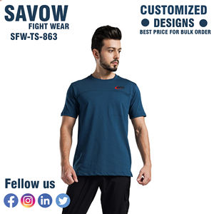 T-shirts en coton pour hommes à la mode Muscle Fit à manches courtes haut extensible mince pour vêtements de sport d'été vêtements décontractés pour la musculation de gymnastique - Product Image 4