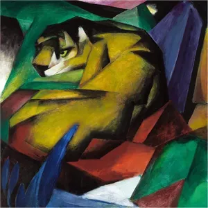 Abstracción Tigre Marc Franz Azulejo Mural Cocina Pared Backsplash en Mármol Cerámica Categoría de producto Murales de pared - Product Image 1