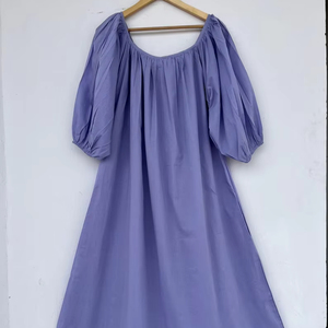 Robe longue bohème en rayonne imprimée florale, écologique, pour femme, avec col rond, manches longues, boutonnée, idéale pour la plage et les vacances, style décontracté. - Product Image 1
