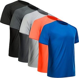 Nhà Máy Bán Buôn Người Đàn Ông Của Phòng Tập Thể Dục Tập Thể Dục Ngắn Tay Áo Tee 100% Polyester Gói Của <span class=keywords><strong>5</strong></span> T-Shirts Combo - Product Image 3