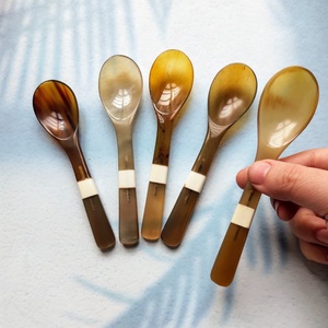 Ensemble de cuillère en corne de haute qualité, fournisseur de gros, articles de service naturels pour servir le caviar - Product Image 2