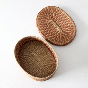 Boîtes ovales en herbe de mer faites à la main, décoration de rangement pour la maison, boîte en paille d'herbe de mer de haute qualité, prix bas - Product Image 6