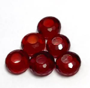 Garnet Quartz Hydro 14.5x8mm Rondelle Facet Big Hole <b>Bead</b> 5mm Drill Gemstone Large Hole <b>Beads</b> for Bracelet Wholesale Price - Product Image 3