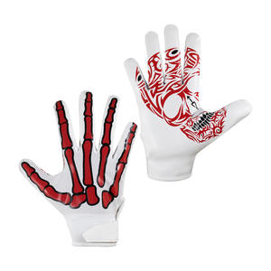 Gants récepteurs de football américain doux et confortables imprimés personnalisés Gants de football collants du Pakistan en gros - Product Image 4