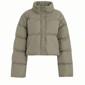 Lupin Felt Wholesale High Quality Custom Logo Stand Collar Cotton Bomber Jacket Women Plus Size Button Breathable Waterproof - Product Image 1