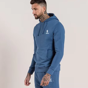 Ensemble deux pièces pour hommes, sweat-shirts à capuche en polaire surdimensionnés, décontractés, d'hiver, respirants, de sport, avec logo personnalisé - Product Image 6