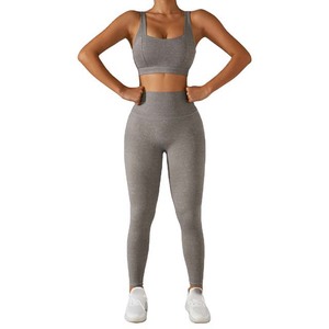 Conjunto de mallas y sujetador deportivo para mujer, ropa deportiva para entrenamiento, correr, Yoga, novedad - Product Image 1