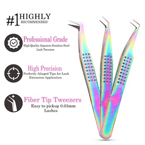 Pince à épiler professionnelle pour cils, en acier inoxydable, antistatique, à ressort de rappel, pour une fermeture facile et une maintien ferme des cheveux - Product Image 6