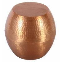 Tabouret Tambour d'Extérieur en Acier Inoxydable Art Déco de Luxe, Finition Martelée, Motif Scénique, pour Utilisation comme Vase de Table, Baptême, Artisanat MS