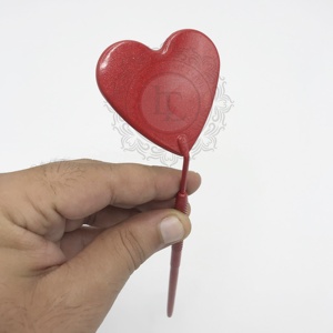 Meilleur prix en acier inoxydable miroir de maquillage de bureau couleur rouge argent paillettes forme de coeur Logo personnalisé pour l'extension des cils - Product Image 1